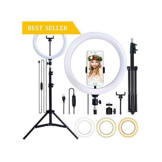 New Led Ringlight With Stand And Phone holder and BT remote - Durable Ring Light And Tripod Stand 12 Inch