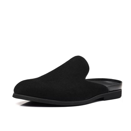 Men's Heelless Half Slippers Men's 2025 Summer Style Men's Nubuck Leather Loafers