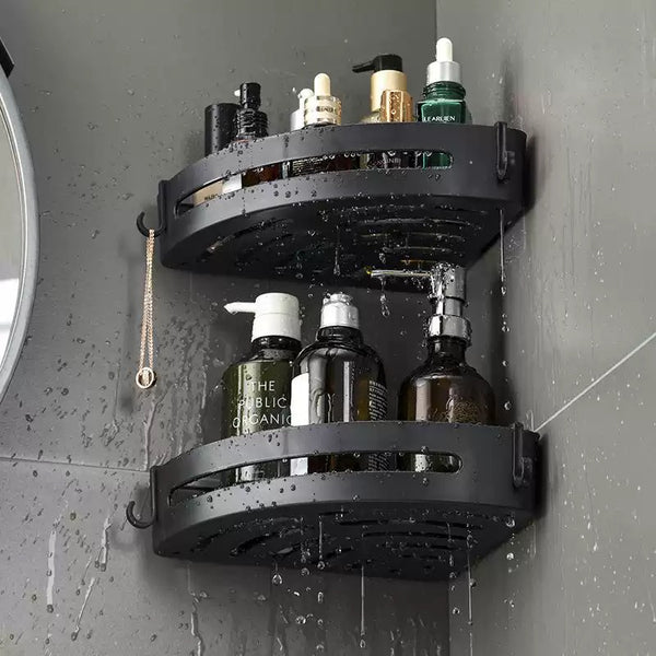 2pieces Wall-Mounted Bathroom Storage Rack