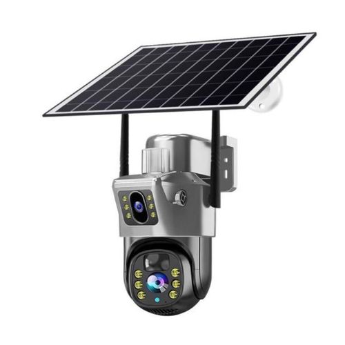 V380 Dual lens 4G/5G 8MP, motion tracker, 2-way audio solar powered cctv camera.