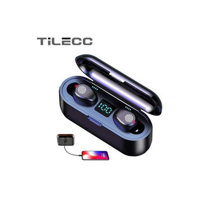 2026 TiLECC F9 Fingerprint Touch Bluetooth Earphone Earbuds 2200mAH