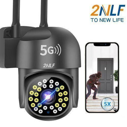2NLF 5G Wifi Security Cameras With LED Alarm 1080p Black