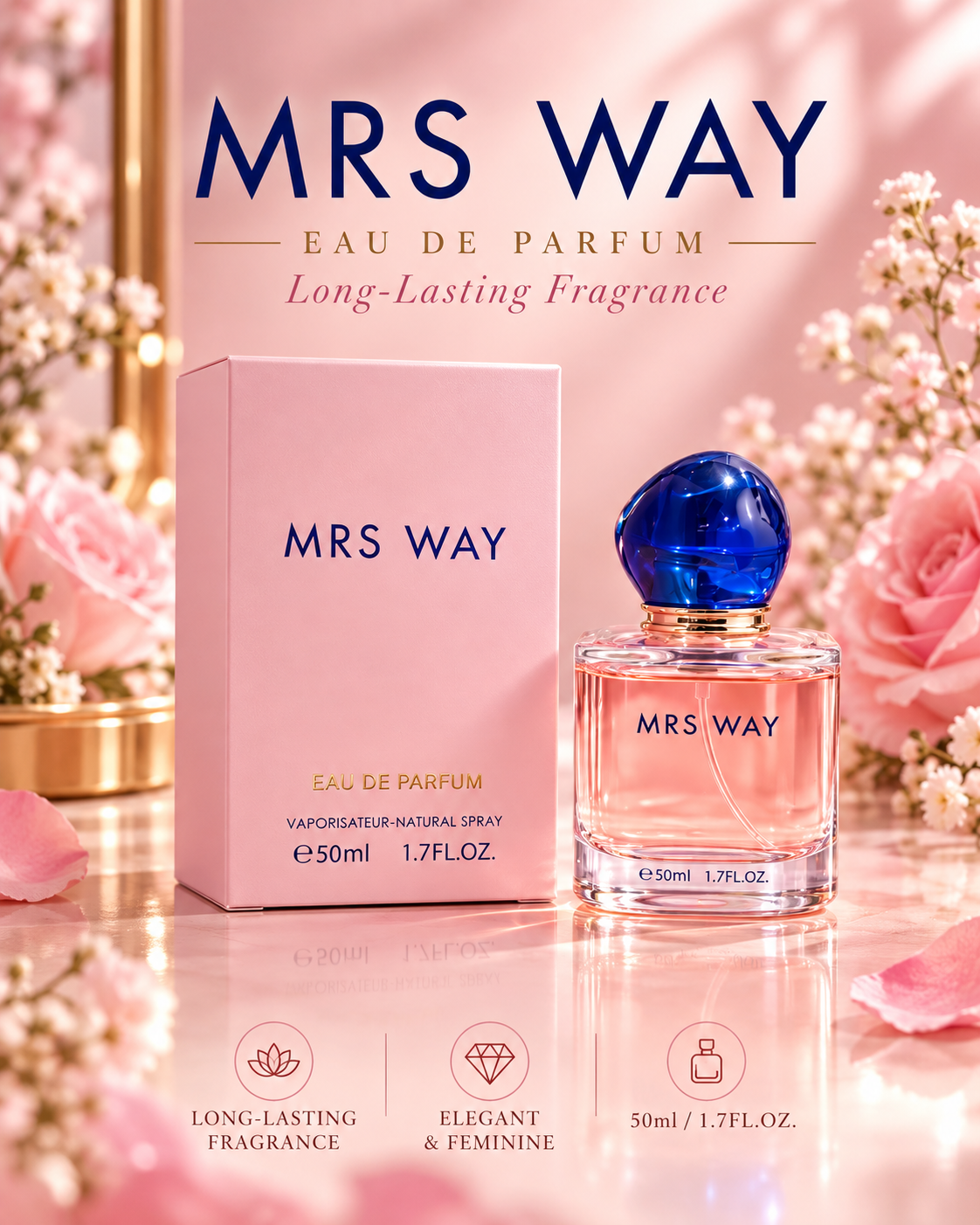 Mrs Way Eau de Parfum – Long-Lasting Elegant 50ml
