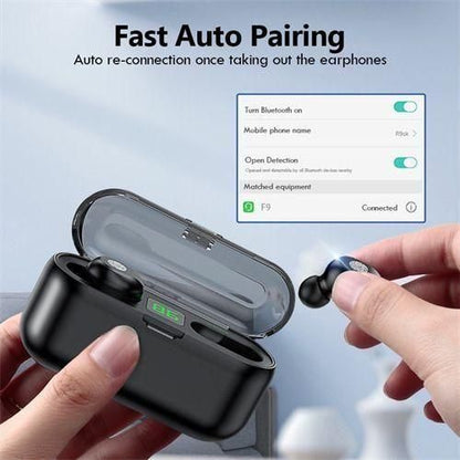 New F9 Fingerprint Touch Stereo Noise Cancelling Headphones- Black