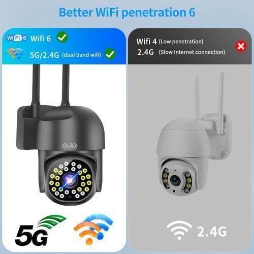 2NLF 5G Wifi Security Cameras With LED Alarm 1080p Black