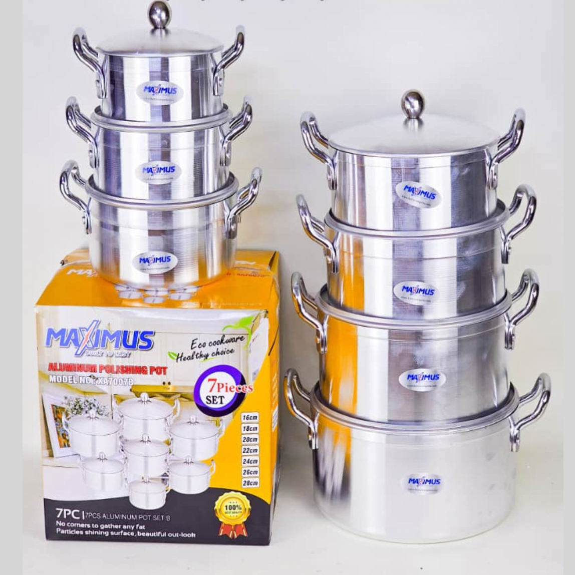 MAXIMUS 7PC ALUMINIUM COOKWARE SET