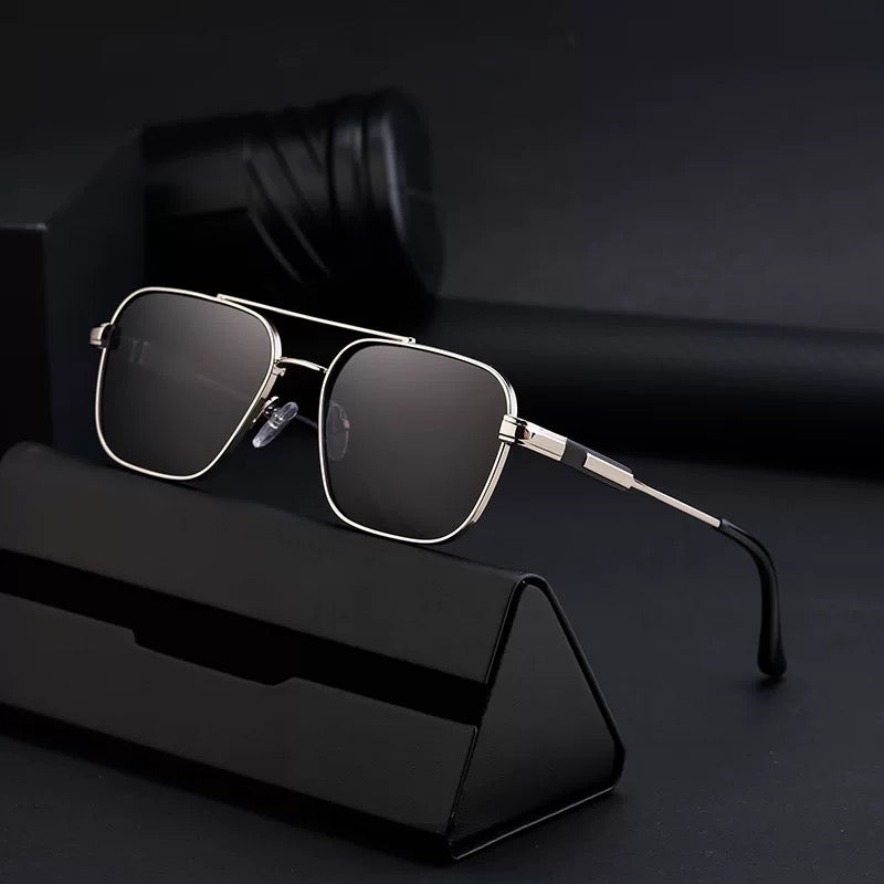 European and American fashion double beam box sunglasses