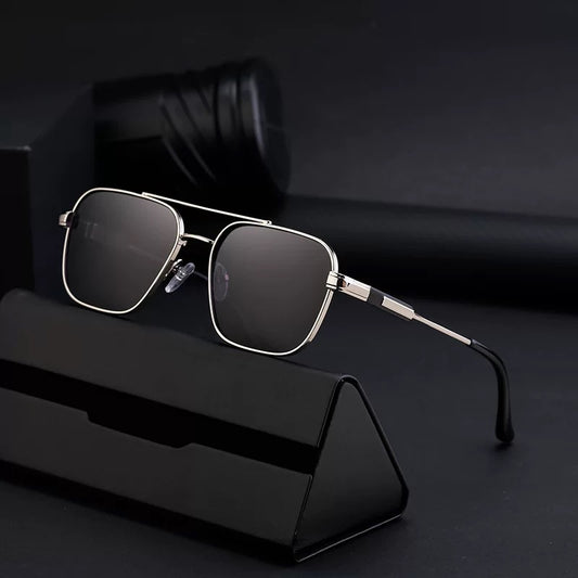 European and American fashion double beam box sunglasses