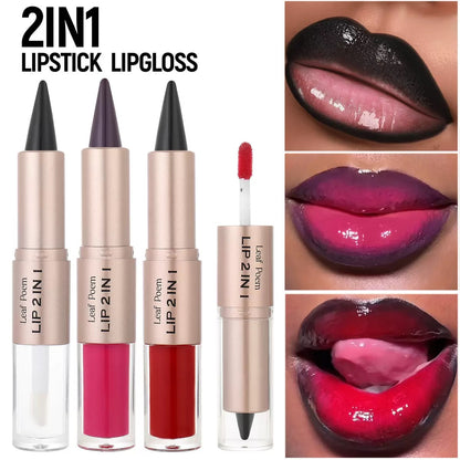 Cross-Border Exclusive Lipstick, Lip Liner, Lip Gloss, Dual-Ended Two-In-One
