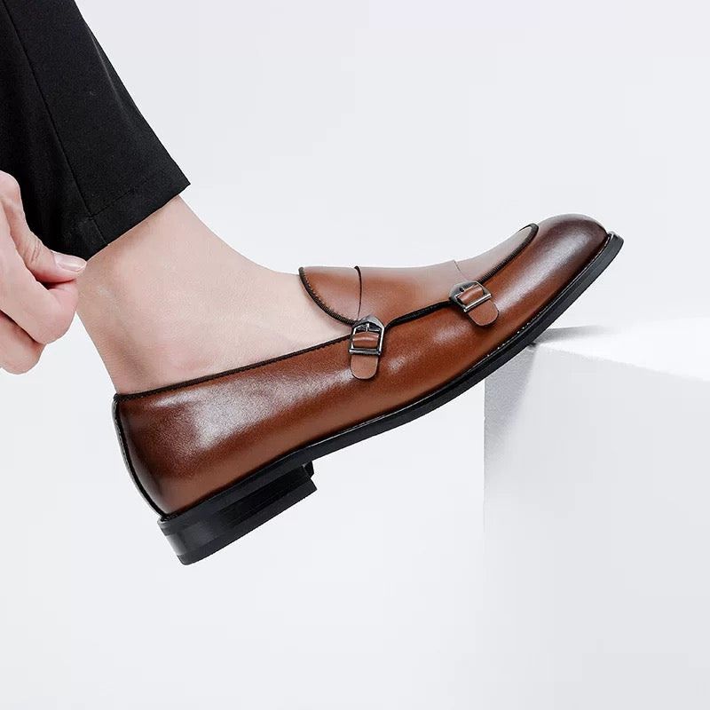 Lefu Shoes Men's Leather Shoes British Style Slip-on Business