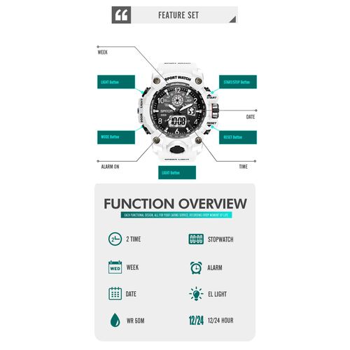 2026 Mens Digital Watch Wrist Watches With Date LED Stopwatch