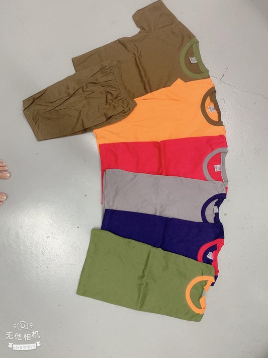 Plain Cotton Pyjamas Set – 6 Colours (Ages 2–7 Years)