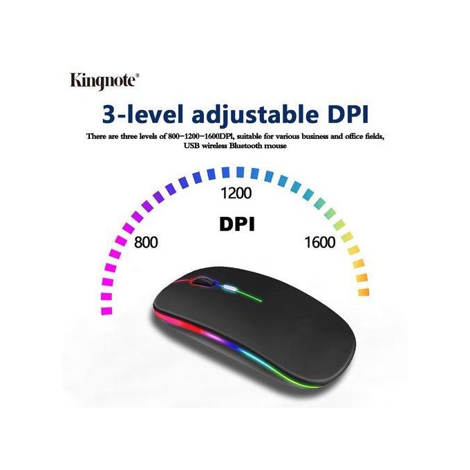 New Kingnote Wireless Rechargeable Mouse Black