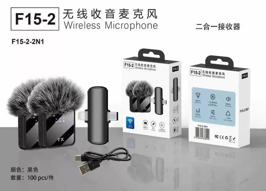 Double F15 wireless microphone(type c and iPhone)