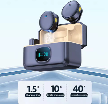 Lavalier Microphone 2.4GHz Wireless Microphone Magnetic Suction Microphone With Charging Case