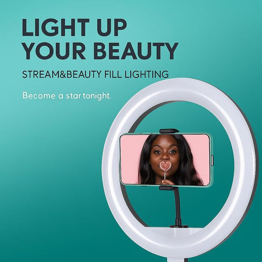 New Electronic Lighter (10 Inch) Videography Ring Light And Stand With Microphone