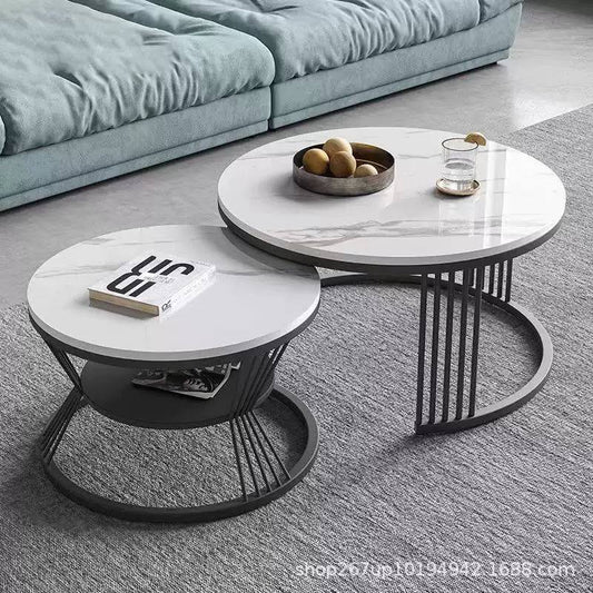 Faux marble twin center table