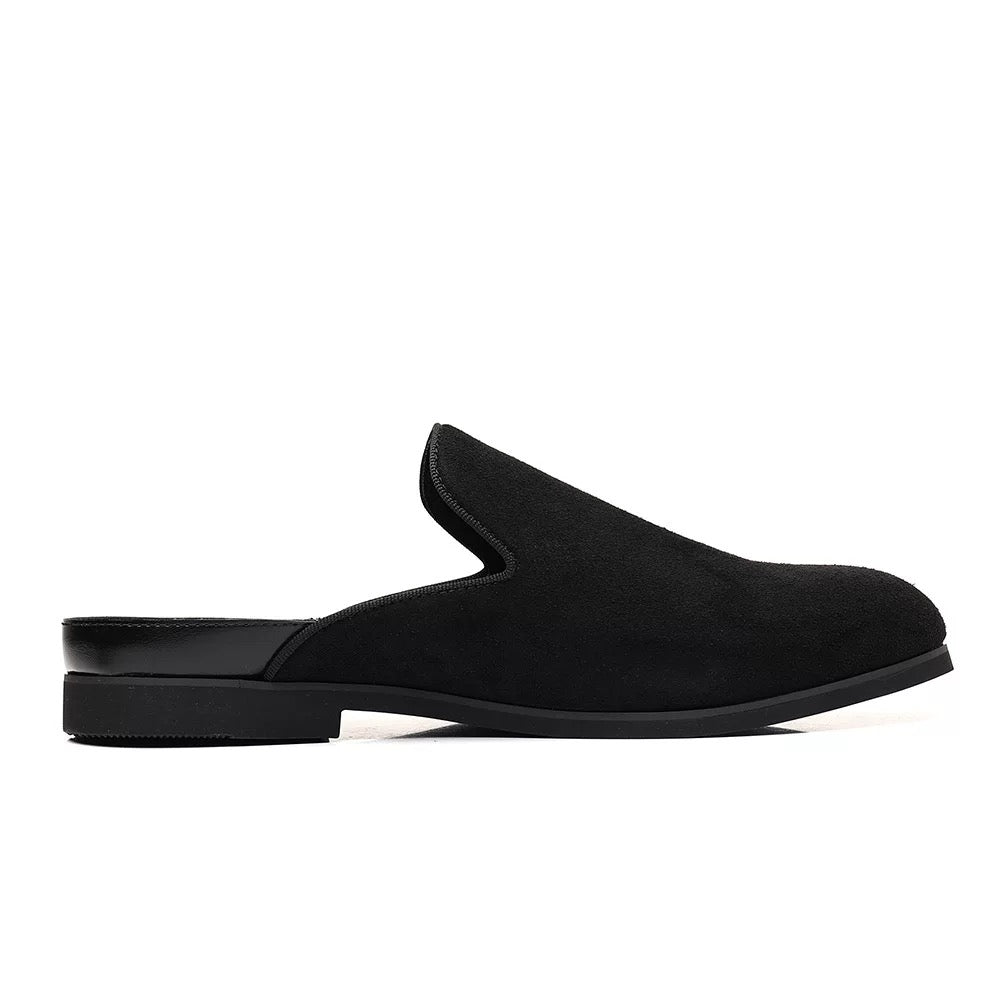 Men's Heelless Half Slippers Men's 2025 Summer Style Men's Nubuck Leather Loafers