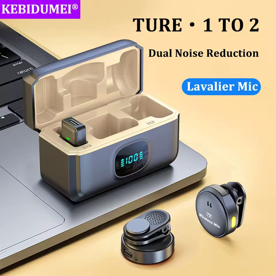 Lavalier Microphone 2.4GHz Wireless Microphone Magnetic Suction Microphone With Charging Case