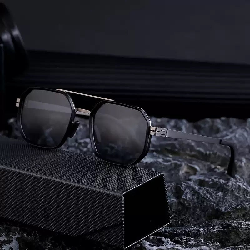 Retro Screwless Polarized Fishing Sunglasses Men's Square Frame