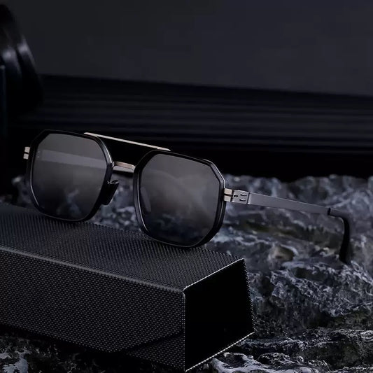Retro Screwless Polarized Fishing Sunglasses Men's Square Frame