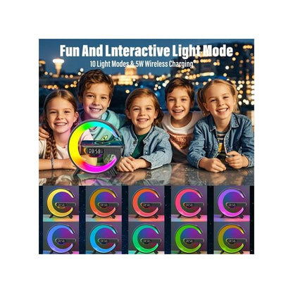 Wireless Mobile Phone Fast Charging Desktop Desk Lamp Type with Bluetooth Speaker