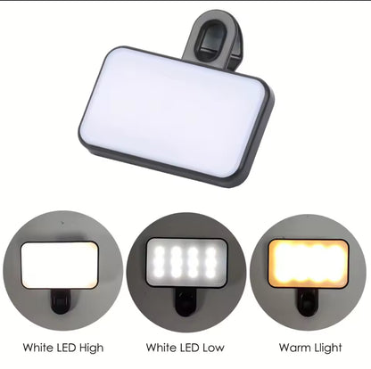 Mini Rechargeable Selfie Fill Light - 3 Color Modes