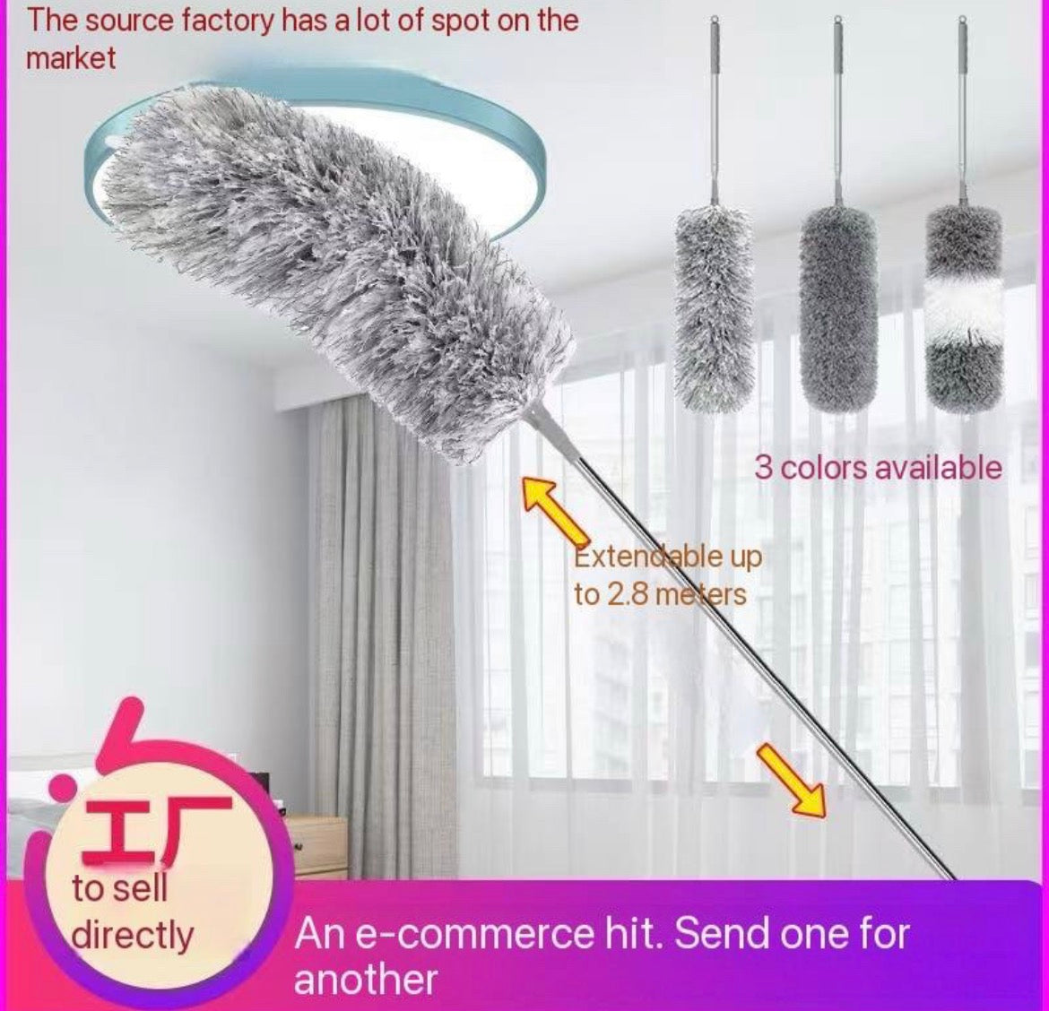 MAGIC TELESCOPIC MICROFIBRE HAND EXTENDABLE CLEANING COBWEB DUSTER
