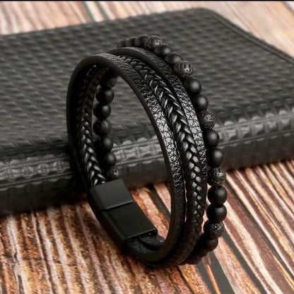 Luxury Multi-Layer Beaded Leather Bracelet