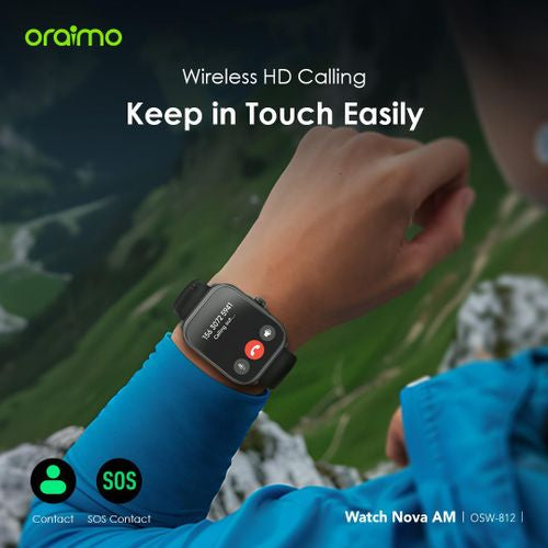 Latest 2026 Oraimo Watch Nova AM 2.01 AMOLED Screen Curved Cover Smart Watch