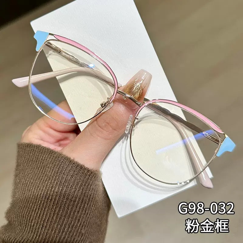 2025 Luxury Half-Rim Cat Eye Anti-Blue Light Glasses – Photochromic Auto-Tint (5 Colors)