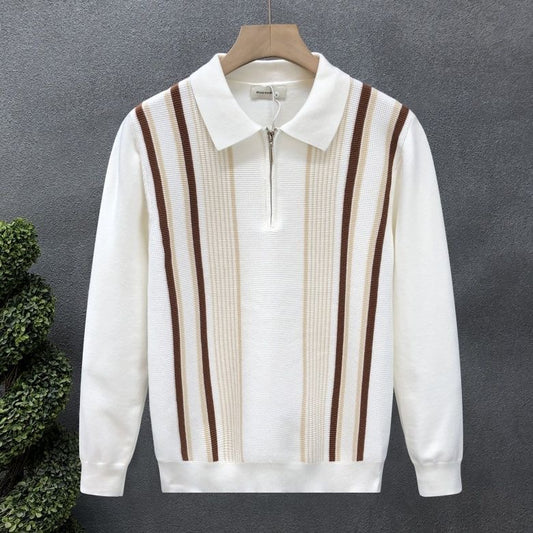Striped Polo Sweater
