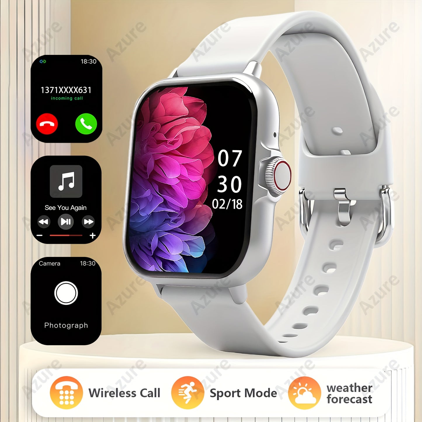 HOT 1.83-inch Full Touchscreen HD Sports Smartwatch, Unisex, with Wireless Call/Message Alerts/Dial Wallpapers and Multiple Sports Modes