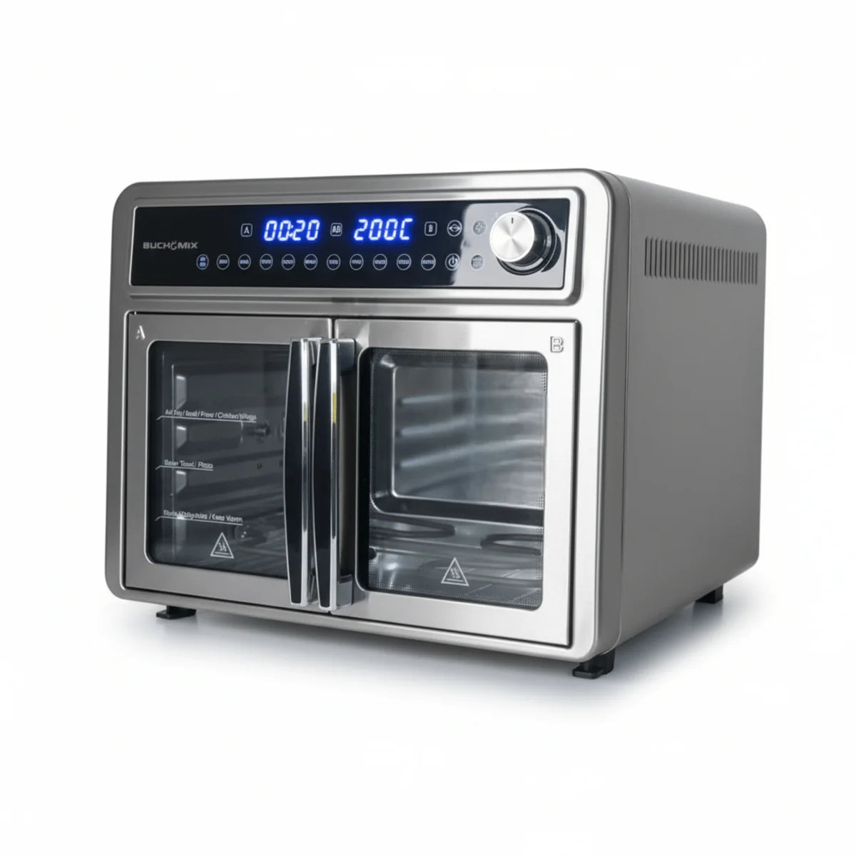 Buchymix All Stainless Steel Dual Compartment XL French Door Air Fryer Oven