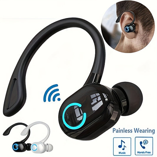 2025/1pc Single-Ear HD Calling Ear Hook Bluetooth Earbuds, Long Battery Life Fashionable Sports Essential.