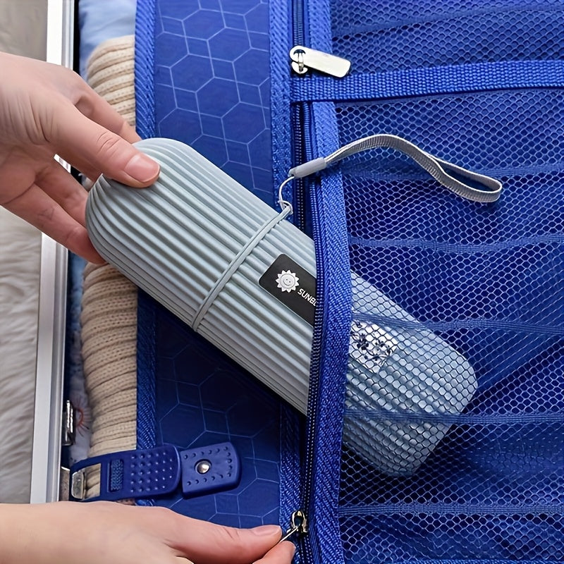 Travel toothbrush with portable storage case, rinsing cup, and toothpaste holder