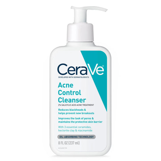 CeraVe Skin Care Acne Control Face Cleanser with 2% Salicylic Acid Clears Acne